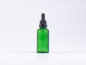 Preview: Grünglasflasche 50ml, mit Pipette OV schwarz